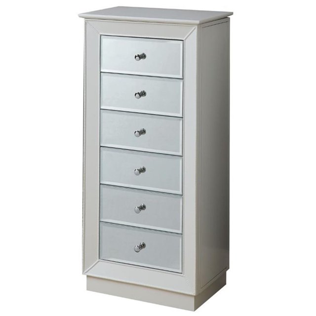 ACME Talor 6-Drawer Wooden Jewelry Armoire in White