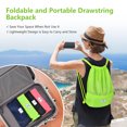 thumbnail image 3 of Costway Drawstring Backpack String Bag Folding Sports Sack w/Zipper Pocket Green, 3 of 10