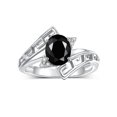 thumbnail image 1 of RYLOS Rings for Women Sterling Silver Greek Key Designer Ring 9X7MM Gemstone & Diamond Ring October Onyx Jewelry  Size 7, 1 of 7