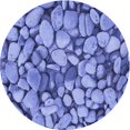 thumbnail image 1 of Ahgly Company Tapis Rond Lavable en Machine Intérieur Transitionnel Bleu Denim, 7 Pieds Rond, 1 of 7