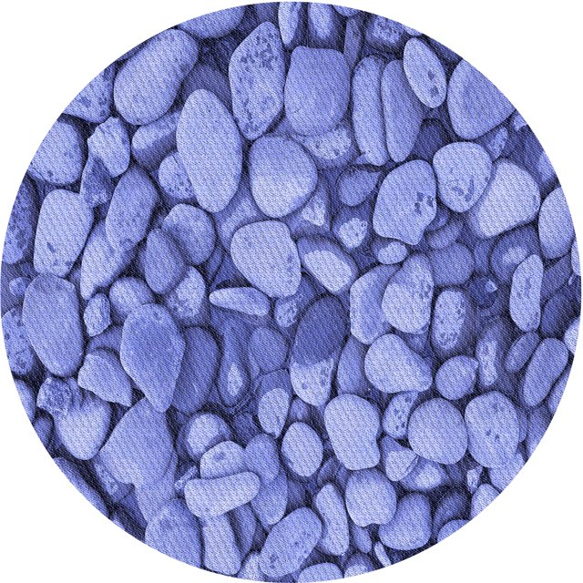 Ahgly Company Tapis Rond Lavable en Machine Intérieur Transitionnel Bleu Denim, 7 Pieds Rond