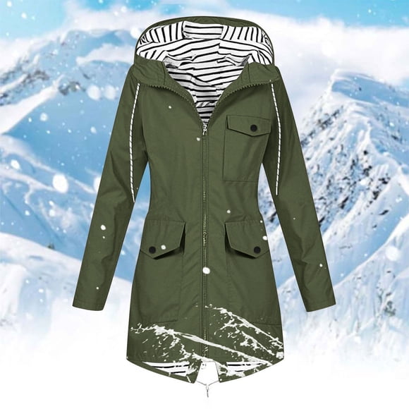 Ailaofu Women's Spring Fall Hooded Coat Long Sleeve Trench Jacket Loose Outerwear