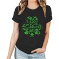 thumbnail image 1 of Meichang St Patricks Day T-Shirt Femme Vert Trèfle à Quatre Feuilles T-Shirts Graphiques Hauts Verts Décontracté Manches Courtes Col Rond T-Shirts St Patricks Day Liquidation, 1 of 3