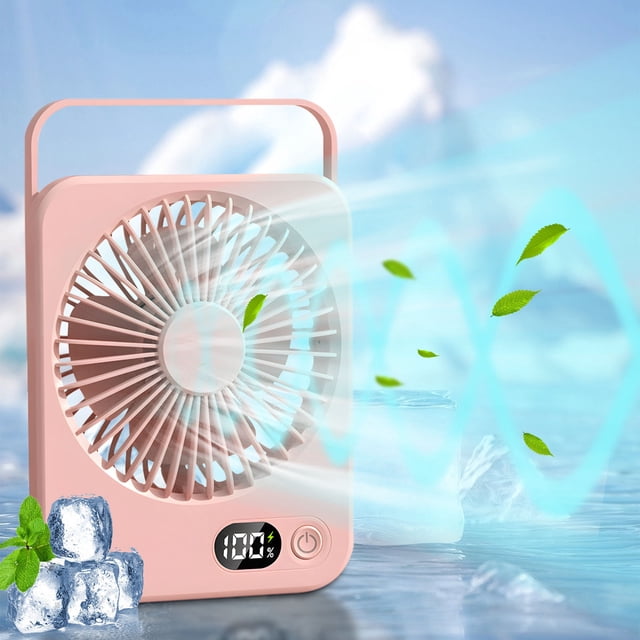 Rechargeable Long Battery Life Desktop Fan with Quiet Folding Handheld Design and Adjustable Wind Speeds for High Wind Power,Silent Operation Flexibility