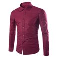 thumbnail image 1 of AherBiu Men Shirts Button down Long Sleeve Causal Regular Fitted Causal Loose Fall Winter Classic Solid Color Tee Tshirts, 1 of 2