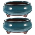 thumbnail image 2 of Glazed Pot Dark Blue 2Pcs 3.1x1.8in, 2 of 8