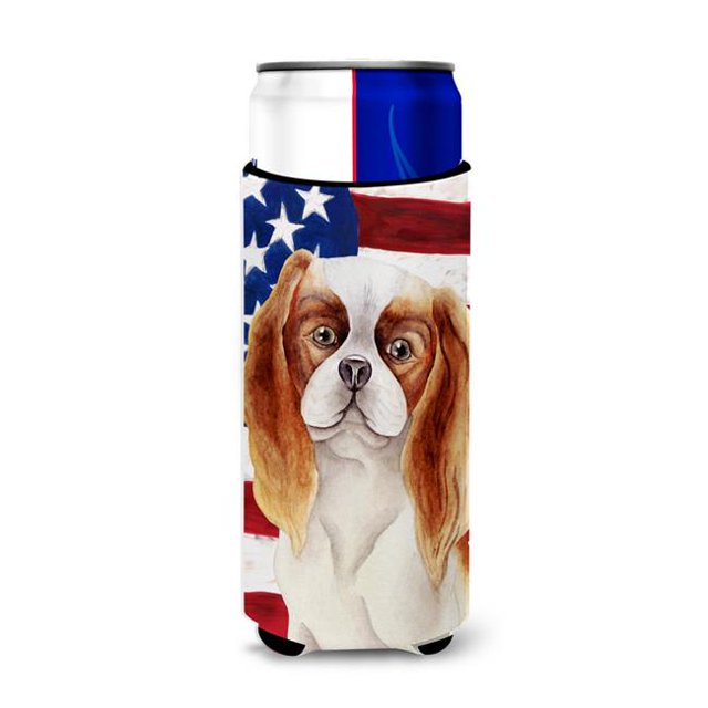 Cavalier Spaniel Patriotic Michelob Ultra Hugger pour Canettes Minces