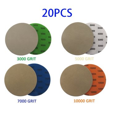 20 Pcs Crochets et Boucles 5 Pouces 3000 5000 7000 10000 Disques de Ponçage pour Papier Sable