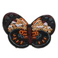 thumbnail image 2 of GUOOL Brodé Papillon Sequin Perles Patchs Appliques Bricolage Craft Orange, 2 of 7