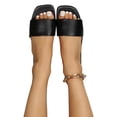 thumbnail image 2 of yulier Women's Slip On Flat Sandals Summer Square Open Toe Slide Sandals Summer Versatile Solid Color Lightweight Single Band Slippers, 2 of 6