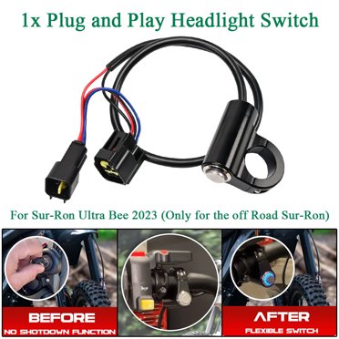 ALLTIMES Headlight Switch for Sur-Ron Ultra Bee 2023, 12V Plug And Play Black Light Plug (Only for the off Road Sur-Ron)
