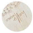 thumbnail image 3 of <p>Baby Announcement Sign, Hello World Baby Sign Photo Prop Commemorate Round Decor 5.9in Basswood  For Shower</p>, 3 of 7