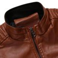 thumbnail image 4 of kurtrusly Stand Out In Style With Cool Men S Motorcycle Jacket Stylish And Warm Faux Leather Motorcycle Jacket coffee XL, 4 of 6