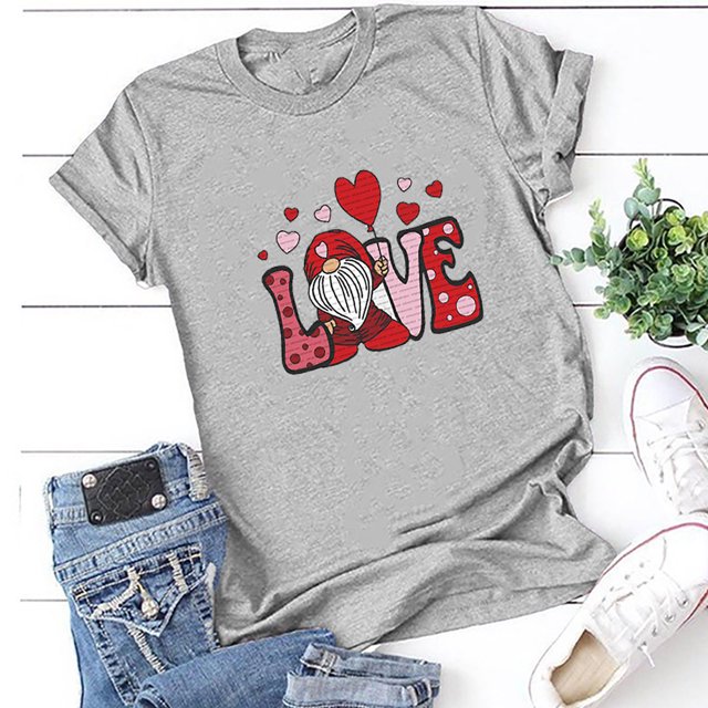 Hauts d'Entraînement d'Été Grande Taille pour Femmes, Décontractés, Imprimés, Manches Courtes, Col Rond, T-Shirt Ample, Blouse, Hauts, T-Shirt à Col en V pour Femmes en Liquidation