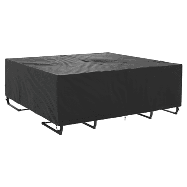 Housse de meuble de patio carrée universelle large noire 269,2 cm x 269,2 cm x 88,9 cm avec fermetures à boucle Mainstays