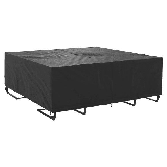 Mainstays 106" x 106" x 35" Black Large Universal Square Patio Furniture Cover With Buckle Closures