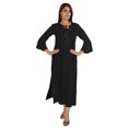 thumbnail image 4 of Moomaya Solid Rayon Kurta For Women bell Sleeve Drawstring Neck Long Ethnic Kurti, 4 of 7