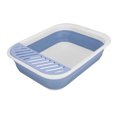 thumbnail image 2 of Cat Litter Box, Elevated Design Foldable Cat Toilet Semi Enclosed  For Indoor For Small Pets For Cats Blue,Grey,Pink, 2 of 8