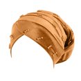 thumbnail image 2 of Womens Large Elastic Solid Color Comfortable Flat Hat Pearl Cap Nail Bead Pile Cap, 2 of 3