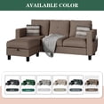 thumbnail image 4 of Walsunny 78" Convertible Sectional Sofa Couch L Shaped Couch Sofa for Living Room Small 3 Seater Sofa Couch with Storage Ottoman and Side Pockets, Brown, 4 of 5