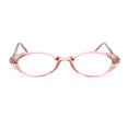 thumbnail image 3 of Womens Rhinestone Studded Oval Cat Eye Reading Glasses with Hard Case Pink +2.0, 3 of 4