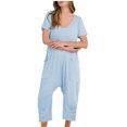 thumbnail image 1 of Birdeem Combinaisons pour Femmes Mode Femmes Combinaison Décontractée à Manches Courtes Combinaisons Solides Pantalon à Jambes Larges, 1 of 12