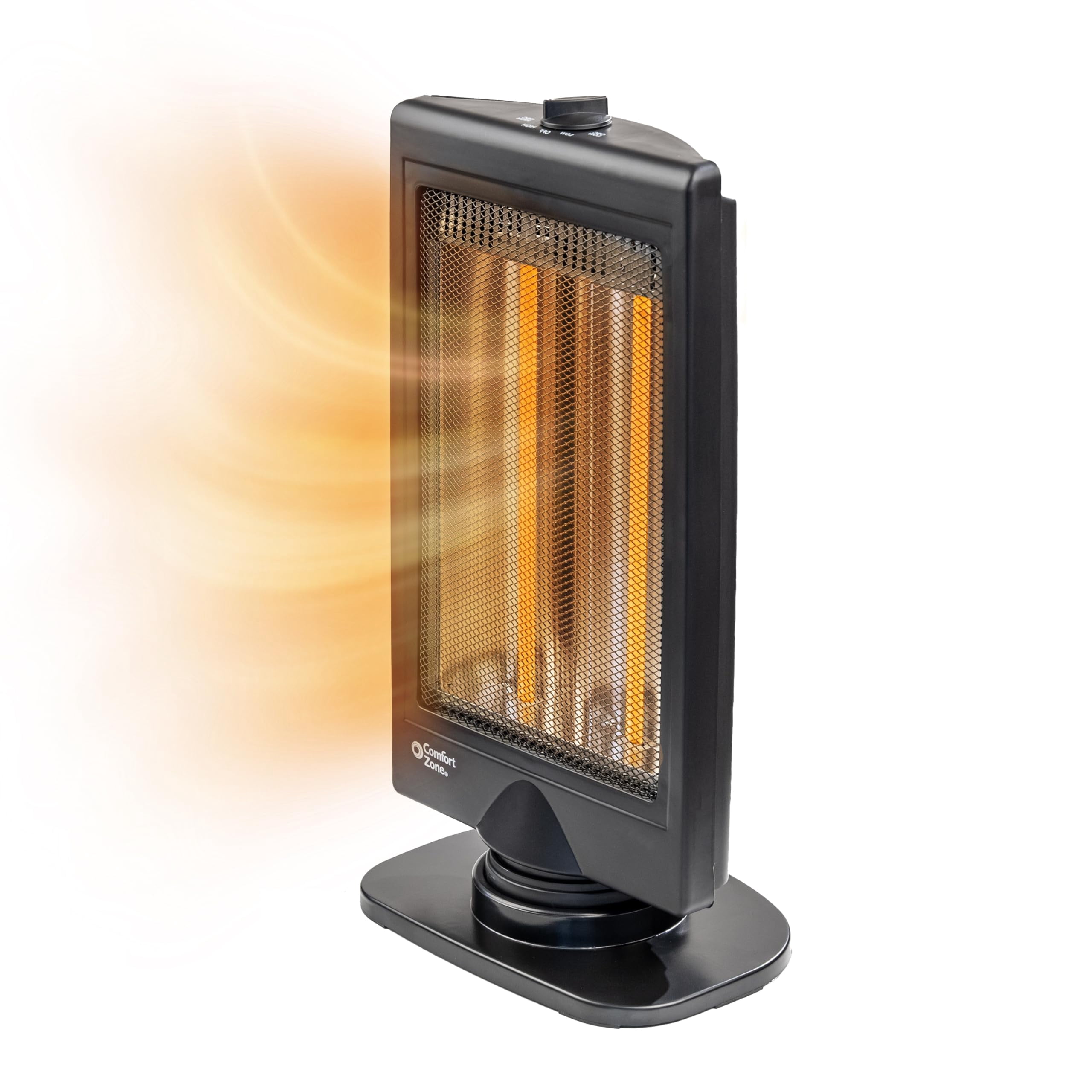 Comfort Zone Oscillating Portable Space Heater, Flat Panel, Halogen, Infrared, Electric, Adjustable Tilt, Overheat Sensor, Stay-C