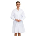 thumbnail image 3 of Court Realm Long Sleeve Lab Coat with Notched Collar and Slant Pockets for Daily Home and Laboratory Roles, 3 of 3
