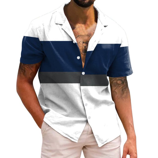 BOBOGOJP Chemise Légère à Manches Courtes Chemises Coupe Régulière à Manches Courtes Robe Sans Plis Chemises, Bleu L