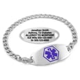thumbnail image 1 of MedicEngraved Stainless Steel Custom Medical Alert Bracelet - 5mm Curb Link, 1 of 8