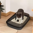 thumbnail image 1 of Chmadoxn Closet Organizers and Storage, Semi Enclosed High Bar Litter Box With Splashs Proof Designs Provides Ample Space For Cats Includes Shovel For Kittens Plastics cat litter boxs, 1 of 6