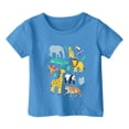 thumbnail image 1 of PMVFHDE T-Shirts Garçons Garçon et Fille Mode Décontractée Imprimé Col Rond Ample Manches Courtes T-Shirt Haut Bleu, 4-5 Ans, 1 of 3