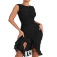thumbnail image 1 of Robe Débardeur Y2K pour Femmes Sans Manches Dos Nu Fendue Robe Irrégulière en Maille avec Volants Robe Midi de Boîte de Nuit, 1 of 7
