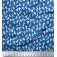 thumbnail image 1 of Soimoi Blue Poly Georgette Fabric Hedgehog & Bottle Artistic Decor Fabric Printed Yard 52 Inch Wide, 1 of 1