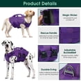 thumbnail image 3 of Kuoser Dog Life Jacket, Reflective and Adjustable Dog Life Vest for Small Medium Large Dogs, Purple, L, 3 of 8
