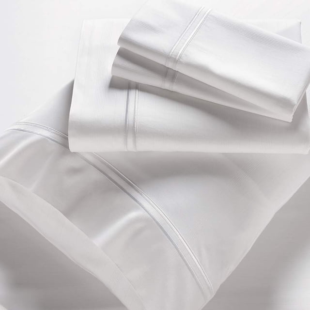 PureCare Éléments Rayonne Dérivée du Bambou Ensemble de Draps 3 Pcs, Lit Simple, Blanc