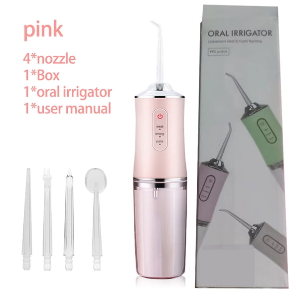 Hydropulseurs Irrigateur Buccal Rechargeable par USB 220 ml 3 Modes Réservoir d'Eau Dentaire Portable pour Dents Étanche Nettoyeur de Dents