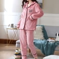 thumbnail image 4 of RKSTN Ensembles de Pyjama pour Femmes 2 Pcs Mode Flanelle Imprimée Poche Manches Longues+ Pantalon Long Ensemble de Pyjama Doux Confortable Pyjamas, 4 of 5
