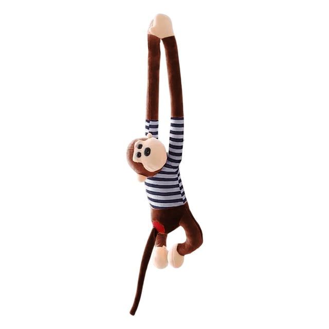 Brown 28 Inch Long Arm Plush Monkey Toy Stuffed Animal Soft Doll Hanging Decor For Childrens Room