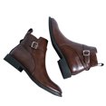 thumbnail image 1 of LSLJS Man Solid Color Sharp Tip Leather Buckle Decoration Zipper Gaobang British Style Boots, Mens Boots, Gift for Men, 1 of 5