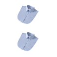 thumbnail image 1 of QualitChoice Simple Design Solid Color False Collar Formal Fashion Chiffon Fake Half Shirt Decorative Detachable Lapel Clothing Decor Blue Point 2PCS, 1 of 6