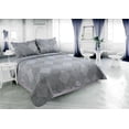 thumbnail image 1 of Marina Decoration Rich Printed Stitching Coverlet Bedspread Ultra Soft Summer Bedding Quilt Set with Quilted Sham, Grey Modern Grid and Stripes Plaid Pattern, 1 of 6