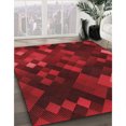 thumbnail image 3 of Ahgly Tapis Rond Lavable en Machine Intérieur Transitionnel Rouge Tomate, 8 Pieds Rond, 3 of 7