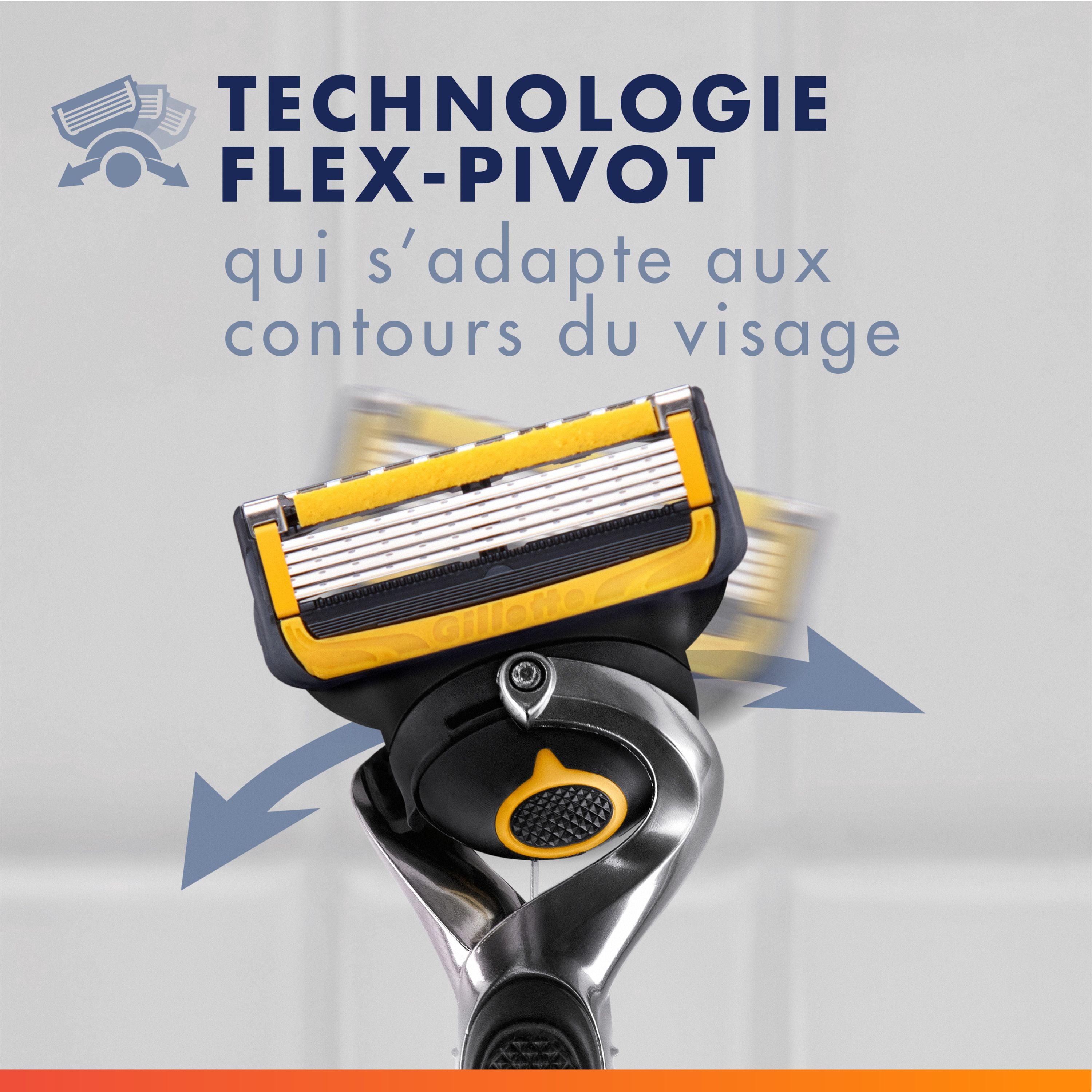 Gillette Fusion5 ProGlide Shield Rasoir pour Hommes, 1 Manche de Rasoir, 2 Recharges, Manche Flex-Pivot et Lame de Précision pour Hommes
