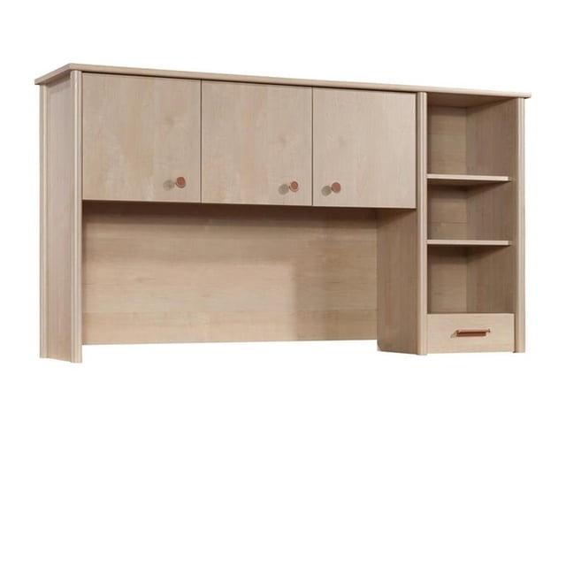 Sauder Whitaker Point Hutch en Bois d'Ingénierie de Style Transitionnel, Fini Érable Naturel, Mesurant 36,22 Pouces de Hauteur, 66,73 Pouces de Largeur et 15,55 Pouces de Profondeur. Comprend Trois Portes de Rangement Cachées, Deux Tablettes Ouvertes Ajustables et un Petit Tiroir avec Coulisses à extension Complète. Conçu pour Se Fixer à un Bureau Ou une Crédence en L pour une Fonctionnalité Accrue. Comprend un Système de Gestion des Cordons pour une Organisation Sans Encombrement.