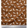 thumbnail image 1 of Soimoi polyester Crepe Fabric Floral & Cat Animal Decor Fabric Printed Yard 42 Inch Wide, 1 of 3