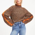 thumbnail image 2 of Pompotops Mode Femme Pull Col Rond Manteau Haut Pulls pour Femmes Ample Manches Longues Manteau Liquidation, 2 of 4