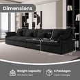 thumbnail image 3 of The Magic Home 4-Seater Cloud Modular Linen Sectional Sofa, Black, 3 of 14