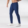 thumbnail image 3 of Ceisia Men Solid Color Loose Casual Pants Elastic Waist Drawstring Sports Gift Work Trousers, 3 of 4