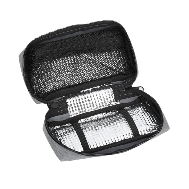 Sac de Refroidissement pour Insuline, Organisateur de Sac de Protection pour Insuline, Sac de Protection Portable pour Insuline, Organisateur de Sac de Refroidissement Isolant Gris